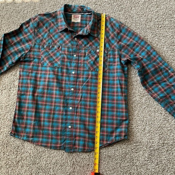 Levi's Plaid Long Sleeve Button-Down Shirt Top Sz 2XL Multicolored - Picture 6 of 9